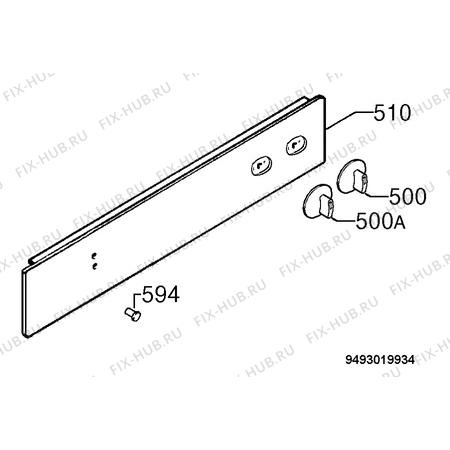 Взрыв-схема плиты (духовки) Zanussi ZBN723W - Схема узла Command panel 037